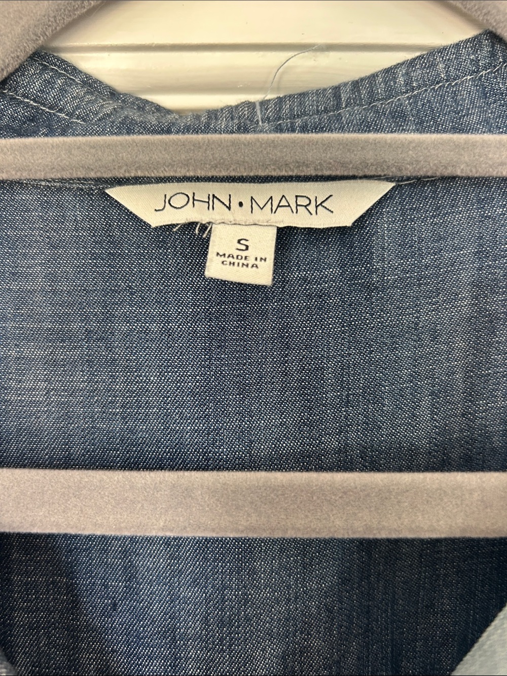 John Mark Patchwork Blue Denim Tunic Top - Picture 2 of 7